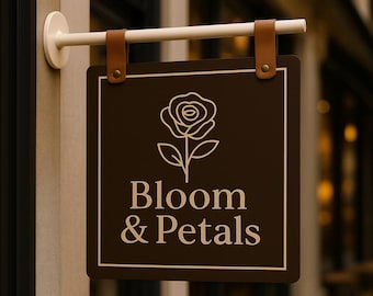 Personalized Double-Sided Blade Sign for Business | Outdoor Hanging Storefront Sign | Metal Shop Sign | Cafe & Boutique Wall Sign