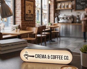 Cafe Sign, Led Illuminated Sign, Custom Lightbox Sign, [Personalized Business Logo Signage, Logo Display Sign, Reception Store Sign,