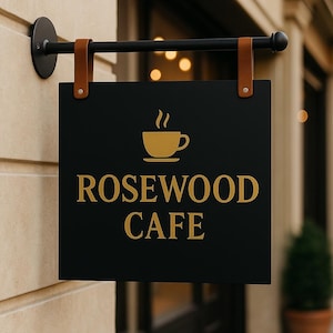 Custom Blade Sign | Outdoor Business Sign | Double-Sided Shop & Storefront Signage | Personalized Hanging Sign for Cafés - Restaurants