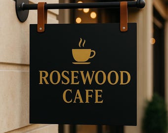 Custom Blade Sign | Outdoor Business Sign | Double-Sided Shop & Storefront Signage | Personalized Hanging Sign for Cafés - Restaurants