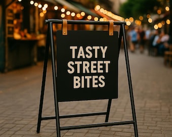 Custom Sidewalk Blade Sign – A-Frame Sandwich Board, Outdoor Swinging Storefront Sign, Cafe & Shop Display, Perfect for Weddings or Events