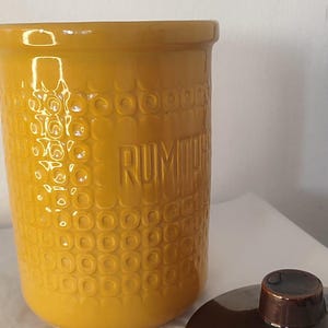 Originele Jasba Rumtopf uit de jaren 70 | Mosterdgeel en bruin | West-Duits aardewerk WGP | Retro keukendecoratie model 4130 25, Mid Century, Fat Lava-periode