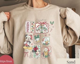 Retro Disney Santa Mickey And Friends Shirt, Mickey's Very Merry Christmas Party 2025 Shirt, Disneyland Vacation Family Matching Trip Shirt