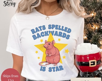 Ratas (deletreado al revés) es estrella: camiseta unisex de rata, sudadera divertida de animal, regalo de rata, camiseta rara, camiseta desquiciada, camiseta identificable