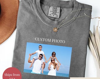 Camiseta con foto personalizada Comfort Colors®, camiseta personalizada, camiseta con foto personalizada, camiseta con tu foto, camiseta con foto familiar, camisetas con imagen de logotipo, regalo