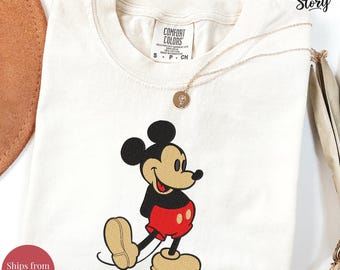 Embroidery Retro Mickey Disney Shirt, Classic MickeySweatshirt, Y2k 90s Style Mickey Mouse Long Sleeve