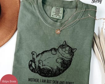猫のお母さん、私は皮と骨だけ、おもしろい太った猫好きへのギフト、怠け猫のユーモアグラフィックスウェットシャツ