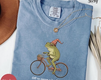 Off to cause a Kerfuffle Frog-shirt, sarcastisch sweatshirt, grappige uitspraken, shirt voor volwassen humor, shirt kikker meme, shirt geestelijke gezondheid, grappige shirts