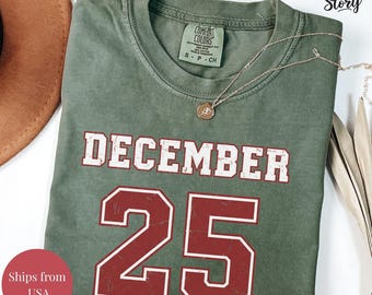Maglietta retrò natalizia del 25 dicembre, maglione natalizio da donna, regalo di Natale, felpa invernale, regalo di Natale festivo, festa di Natale in famiglia