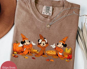 Camiseta de Disneyland con colores cómodos, camiseta de Acción de Gracias, camiseta de Acción de Gracias de Disneyland, camiseta de Disneyland, camiseta de Mickey Fall, camiseta de Acción de Gracias de Disney