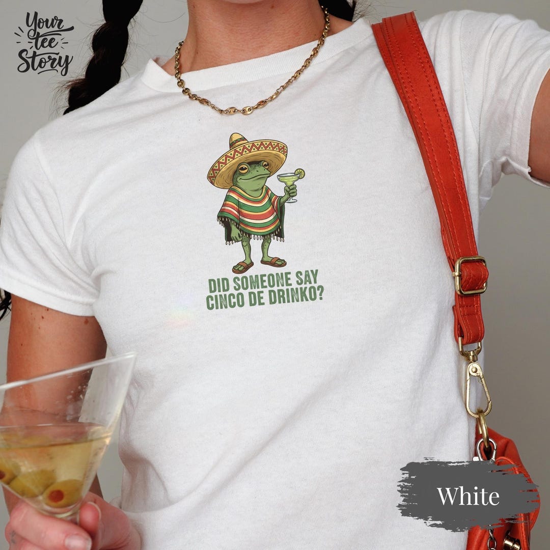 Funny Frog Cinco De Mayo Baby Tee, Mexican Fiesta Shirt, Sombrero
