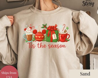 Sweat-shirt personnalisé Mickey et ses amis, chemise de Noël Disney c'est la saison, chemise de Noël magique Disney Noël c'est la saison, cadeau de Noël