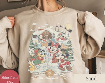Vintage Mickey and Friends Christmas Sweatshirt, Disneyworld Christmas Shirt, Disney Family Vacation Shirt, Mickey Christmas Shirt