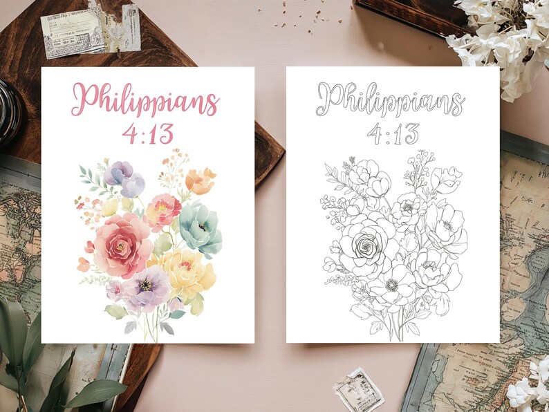 Watercolor Drawing Outline Bible Verse Scripture Calligraphy Painting ...