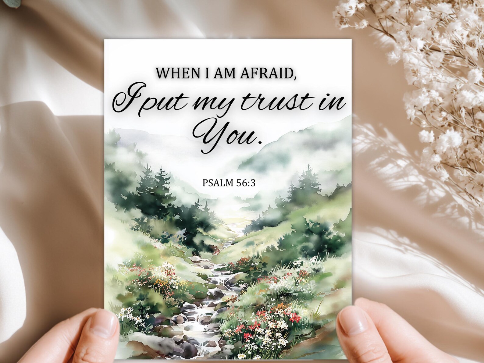 Scriptures Watercolour 100+ Bible Verse Cards Watercolor Landscape Theme, Scripture Painting ...
