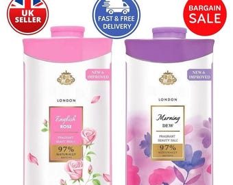 2 x 100gm Yardley Perfumed Talcum Powder | Morning Dew & English Rose *Bargain*