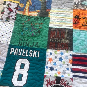 Mosaic Baby Clothes Quilt, DEPOSIT, Custom Memory Quilt, T Shirt Quilt, Memory Blanket, Keepsake Throw, Tee Shirt Blanket, Puzzle Quilt