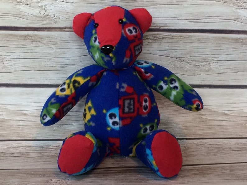 teddy bear made from baby clothes