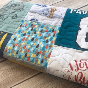 Custom Memory Quilt, Mosaic Baby Clothes Quilt, DEPOSIT, T Shirt Quilt, Memory Blanket, Keepsake Throw, Tee Shirt Blanket, Puzzle Quilt