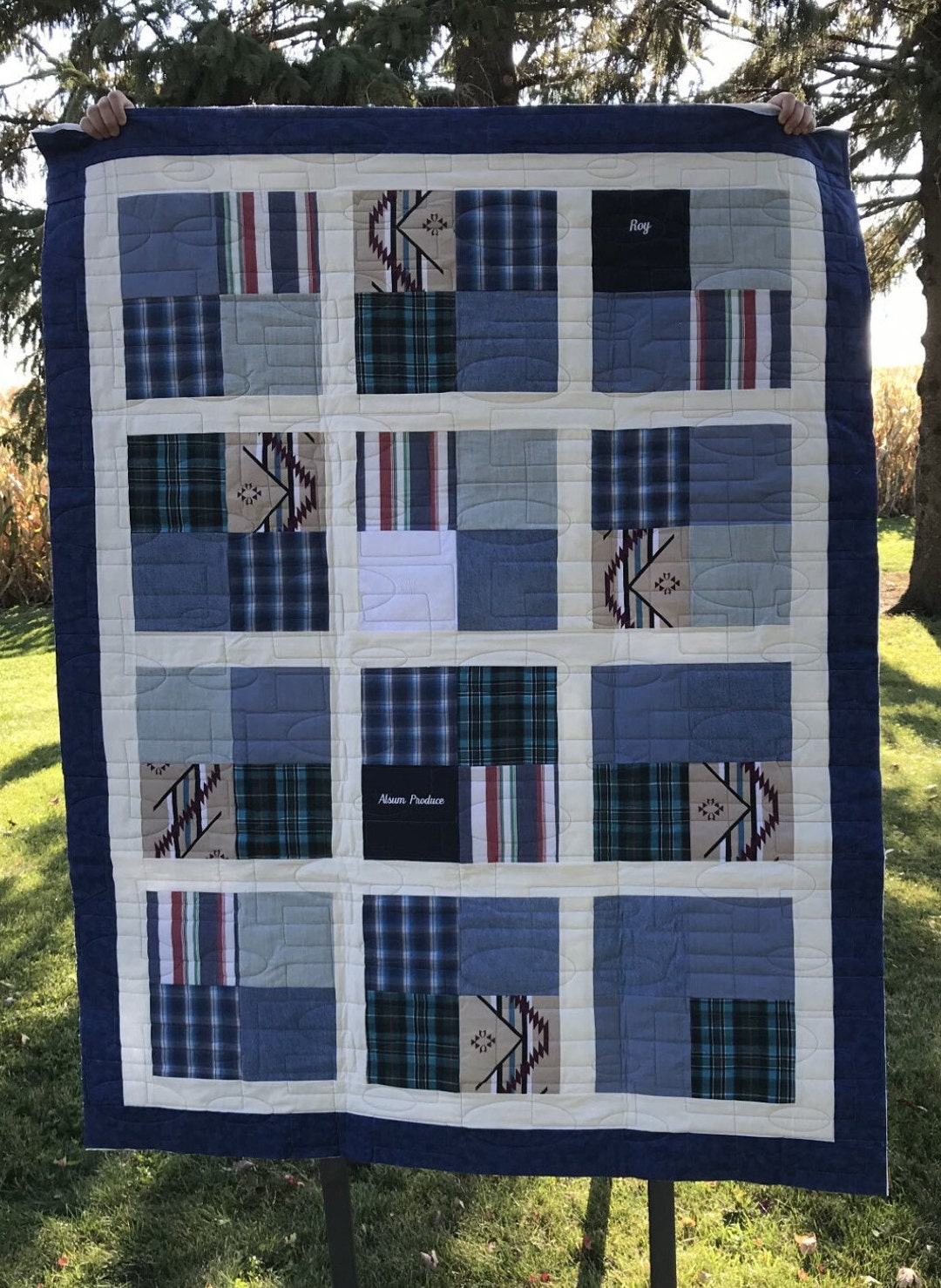 Memorial Patterns Memorial Quilt, DEPOSIT ONLY, Grief Throw, Blanket With Clothing, in ...