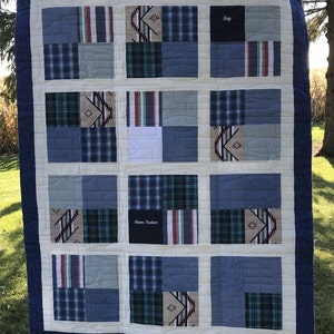 Memorial Quilt, DEPOSIT ONLY, Grief Throw, Blanket with Clothing, In Loving Memory, Shirt Quilt, Remembrance Gift, Bereavement Quilt