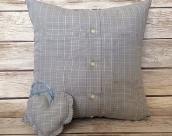 Memory Keepsake Pillow - Memory Heart - Shirt Pillow - Shirt Keepsake - Memory Pillow and Ornament Combo