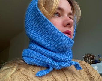 Bufanda con capucha Sophie de punto / Bufanda pasamontañas de punto / Bufanda con capucha acogedora