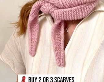 Sophie Scarf | Hand Knit Cotton Skinny Scarf | Petite Knit Inspired Scarf | Crochet Scarf | Handmade Cotton Thin | Small Scarf