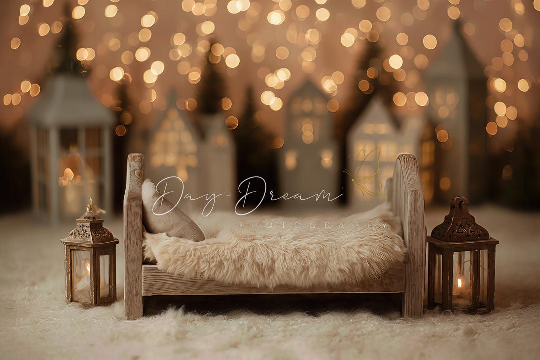 Newborn Digital Backdrop - Rustic Christmas Bed - Etsy