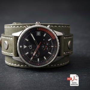Patrón en PDF para correa de cuero de 20 mm para Apple Watch / Regalo para el Día de la Madre