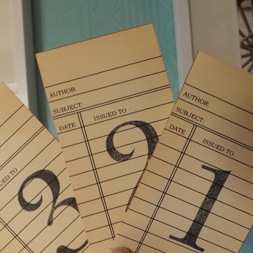 Library Cards Wedding Table Number Cards Blue Library Cards Etsy Canada