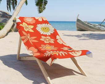 Hippie Flower Beach Towel