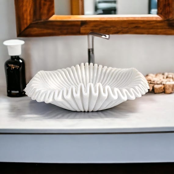 Modern Marble Bathroom Sink | High-End Stone Basin | Luxury Vanity Bowl | Elegant Marble Decor for Contemporary Spaces | Marble Wash Basin