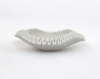 Decorative Bowls for Home Decor | Small & Large Bowl | Bowl for Keys | Fruit Bowl | Scalloped Fluted Ruffled Marble Stone Decorative | Tray
