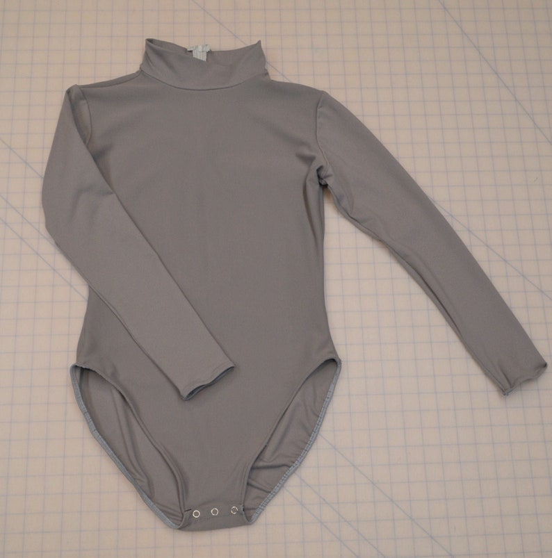 Mock Turtleneck Leotard in Custom Gray 