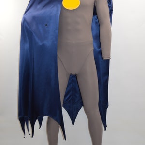 Superhero mock turtleneck Leotard in Bat Grey with zipper, snap crotch and front modesty panel.