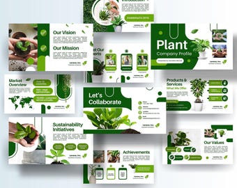 Modern Plant Company Profile Presentation | Marketing Strategy Deck | Instant Download