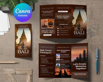 Travel Tri-Fold Template | Stylish Corporate Brochure | Canva Printable Branding & Marketing Design