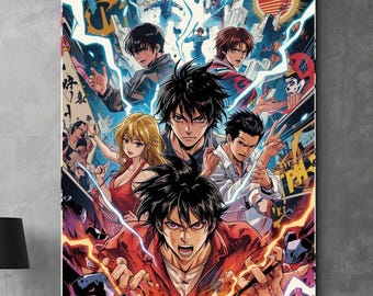 Framed Anime Manga Poster | Japanese Style Wooden Frame Art