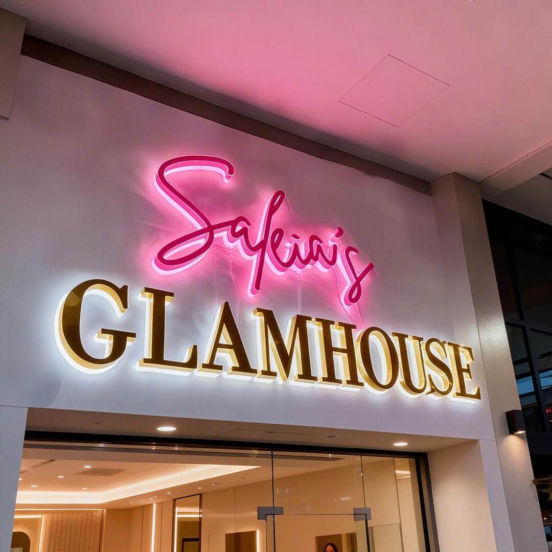 Custom 3D LED Backlit Business Sign | Personalized Metal Logo Sign ...