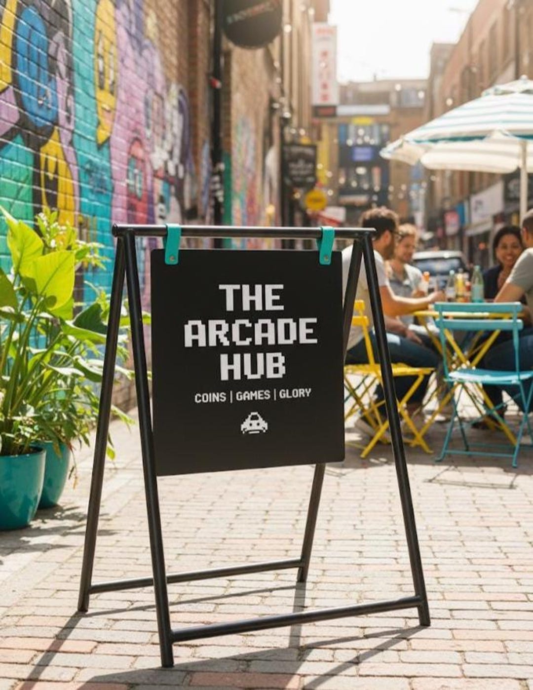 Wiinging Sign Custom Swinging Sign – Double-sided A-frame Sign | Walk by Sign | Cafe ...