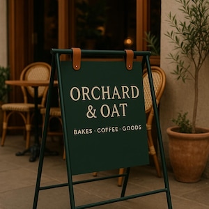 ビジネス向けカスタムAフレーム歩道看板 - 両面屋外金属製ショップ＆カフェ広告看板