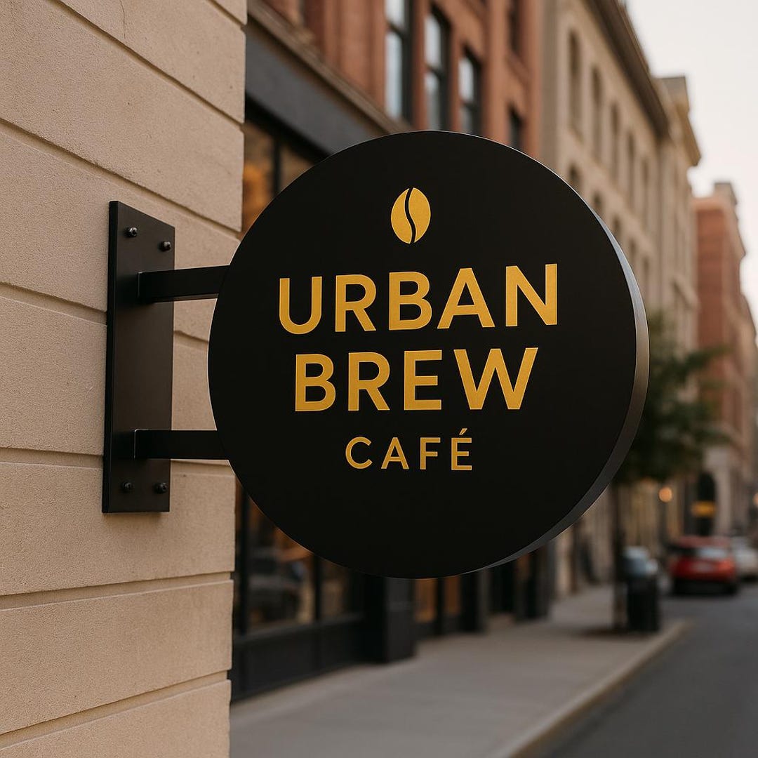 Custom Steel Blade Sign – Double-sided Storefront Sign | Personalized ...