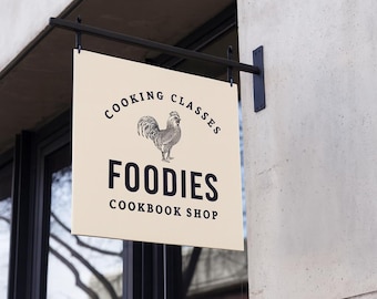 Custom Double-Sided Outdoor Hanging Blade Sign, Metal Storefront Signage, Business Logo Street Display.