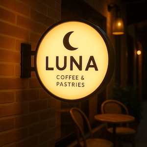 Custom LED Lightbox Sign | Double-Sided Round Business Sign
