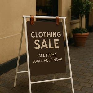 Custom A-Frame Sidewalk Sign for Business – Double-Sided Outdoor Metal Shop & Café Advertising Signage, image 2