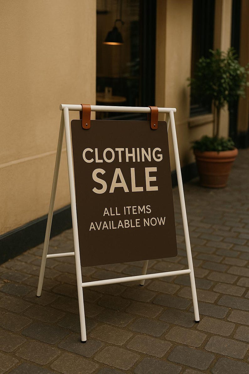 Custom A-frame Sidewalk Sign for Business – Double-sided Outdoor Metal ...