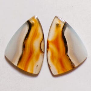 35.90 Cts Natural Montana Agate Drilled Cabochon Match Pair Gemstone 32X22MMD-33