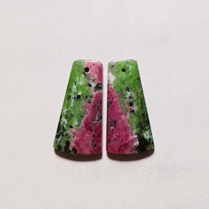 40,40 ct naturlig rubin zoisit borrad cabochon matchande par ädelsten 31 x 16 MM 76
