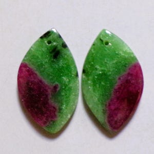 38.35 Cts Natural Ruby Zoisite Drilled Cabochon Match Pair Gemstone 29X17MM D155